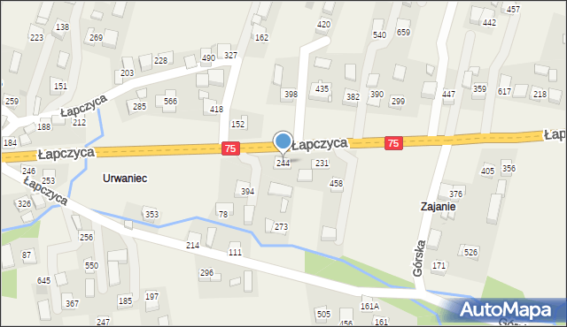 Łapczyca, Łapczyca, 244, mapa Łapczyca