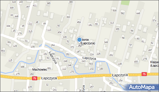 Łapczyca, Łapczyca, 254, mapa Łapczyca
