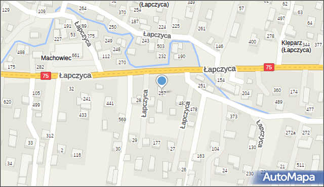 Łapczyca, Łapczyca, 257, mapa Łapczyca