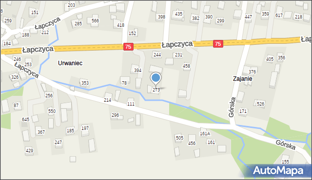 Łapczyca, Łapczyca, 273, mapa Łapczyca
