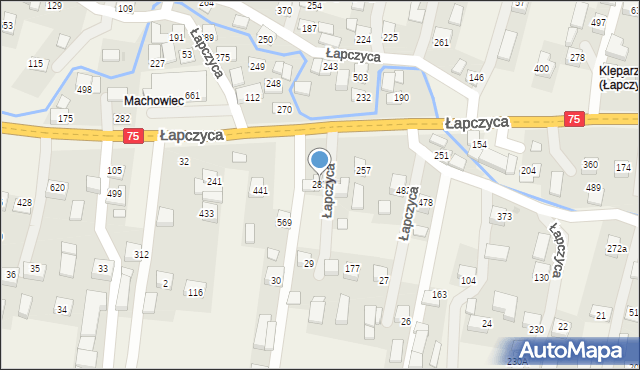 Łapczyca, Łapczyca, 283, mapa Łapczyca