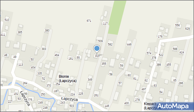 Łapczyca, Łapczyca, 313, mapa Łapczyca