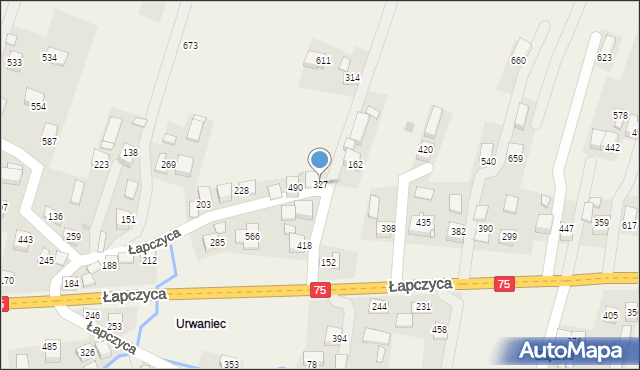 Łapczyca, Łapczyca, 327, mapa Łapczyca