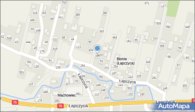 Łapczyca, Łapczyca, 335, mapa Łapczyca