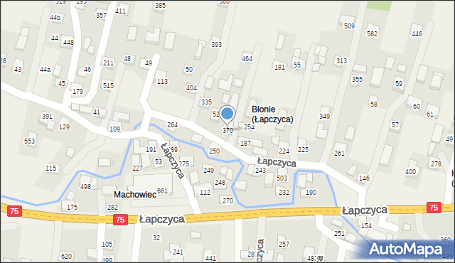 Łapczyca, Łapczyca, 370, mapa Łapczyca