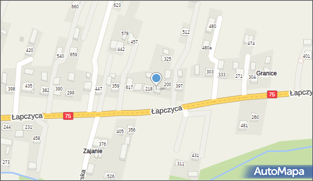 Łapczyca, Łapczyca, 381, mapa Łapczyca
