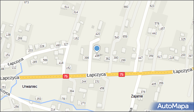 Łapczyca, Łapczyca, 435, mapa Łapczyca