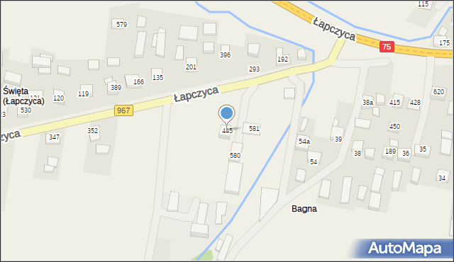 Łapczyca, Łapczyca, 445, mapa Łapczyca