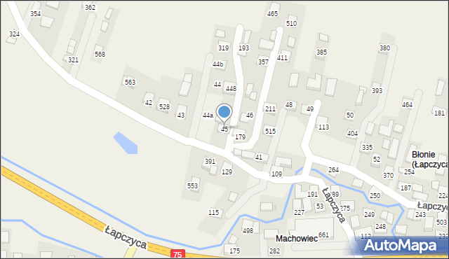 Łapczyca, Łapczyca, 45, mapa Łapczyca