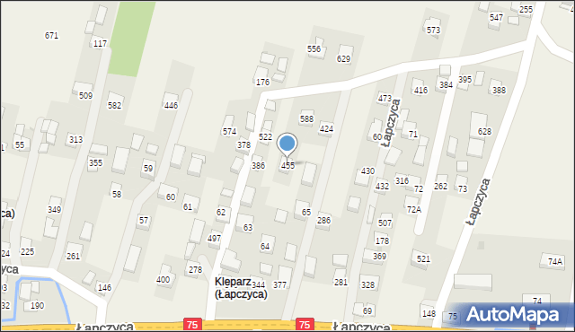 Łapczyca, Łapczyca, 455, mapa Łapczyca