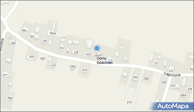 Łapczyca, Łapczyca, 504, mapa Łapczyca