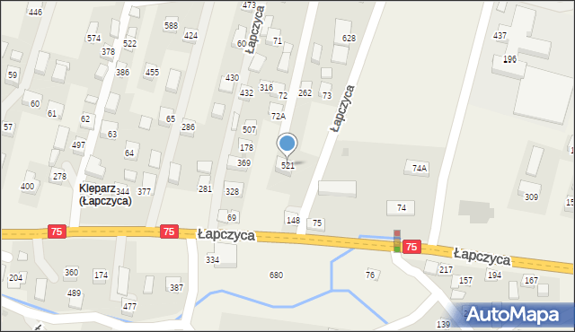 Łapczyca, Łapczyca, 521, mapa Łapczyca