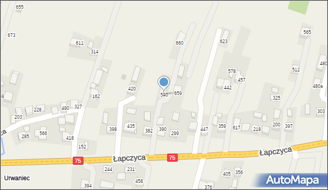Łapczyca, Łapczyca, 540, mapa Łapczyca