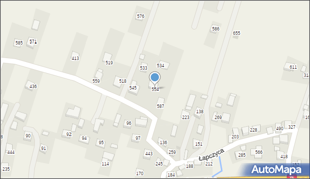 Łapczyca, Łapczyca, 554, mapa Łapczyca