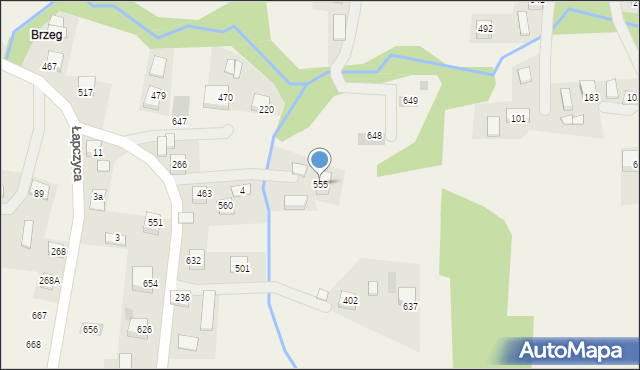 Łapczyca, Łapczyca, 555, mapa Łapczyca