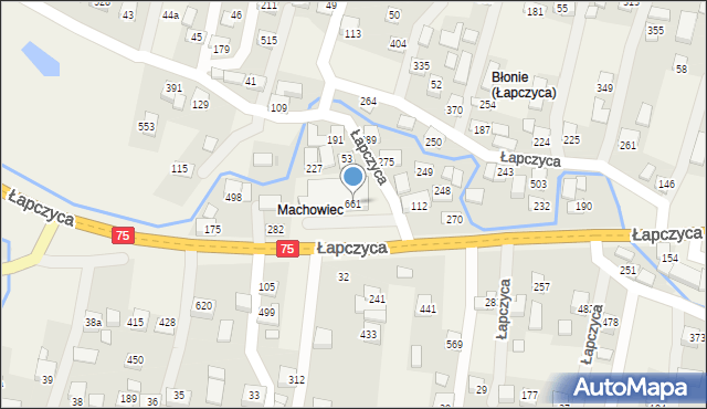 Łapczyca, Łapczyca, 661, mapa Łapczyca