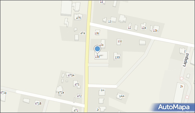 Łapiguz, Łapiguz, 13d, mapa Łapiguz
