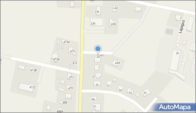 Łapiguz, Łapiguz, 1w, mapa Łapiguz