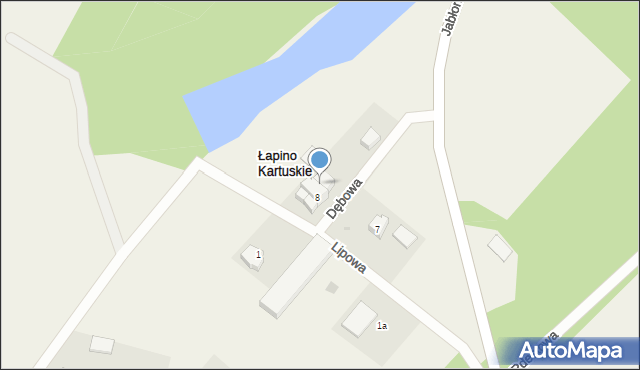 Łapino Kartuskie, Łapino Kartuskie, 18, mapa Łapino Kartuskie