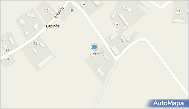 Łapinóż, Łapinóż, 28, mapa Łapinóż