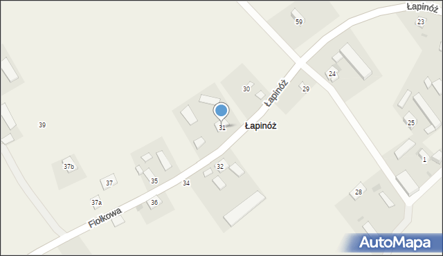 Łapinóż, Łapinóż, 33, mapa Łapinóż