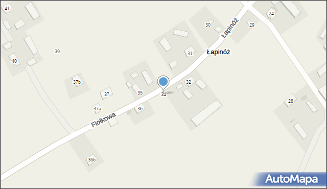 Łapinóż, Łapinóż, 34, mapa Łapinóż