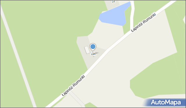 Łapinóż-Rumunki, Łapinóż-Rumunki, 14A, mapa Łapinóż-Rumunki
