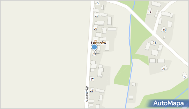 Łapszów, Łapszów, 18, mapa Łapszów