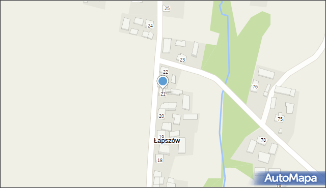 Łapszów, Łapszów, 21, mapa Łapszów
