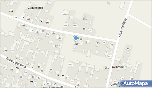 Łapy-Dębowina, Łapy-Dębowina, 101a, mapa Łapy-Dębowina