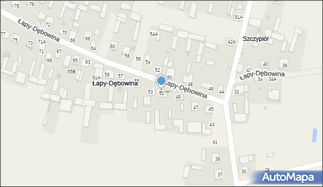 Łapy-Dębowina, Łapy-Dębowina, 51, mapa Łapy-Dębowina