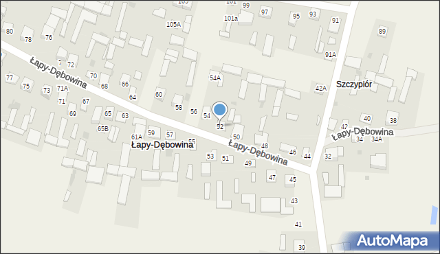 Łapy-Dębowina, Łapy-Dębowina, 52, mapa Łapy-Dębowina