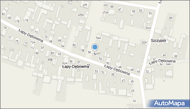 Łapy-Dębowina, Łapy-Dębowina, 54, mapa Łapy-Dębowina