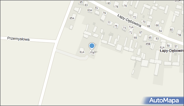 Łapy-Dębowina, Łapy-Dębowina, 77A, mapa Łapy-Dębowina