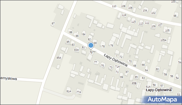 Łapy-Dębowina, Łapy-Dębowina, 79, mapa Łapy-Dębowina