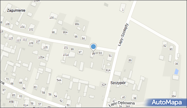 Łapy-Dębowina, Łapy-Dębowina, 95, mapa Łapy-Dębowina