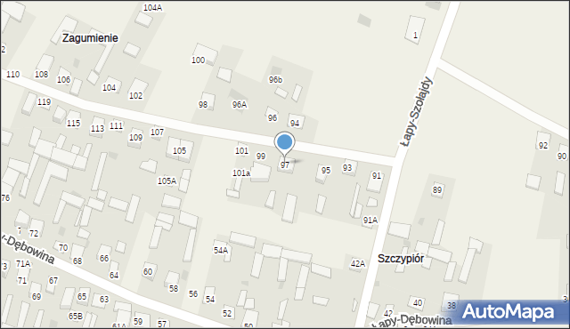 Łapy-Dębowina, Łapy-Dębowina, 97, mapa Łapy-Dębowina