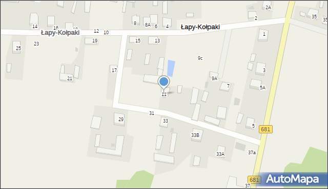 Łapy-Kołpaki, Łapy-Kołpaki, 11, mapa Łapy-Kołpaki