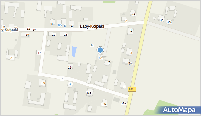 Łapy-Kołpaki, Łapy-Kołpaki, 9A, mapa Łapy-Kołpaki