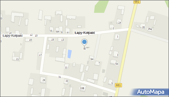 Łapy-Kołpaki, Łapy-Kołpaki, 9c, mapa Łapy-Kołpaki
