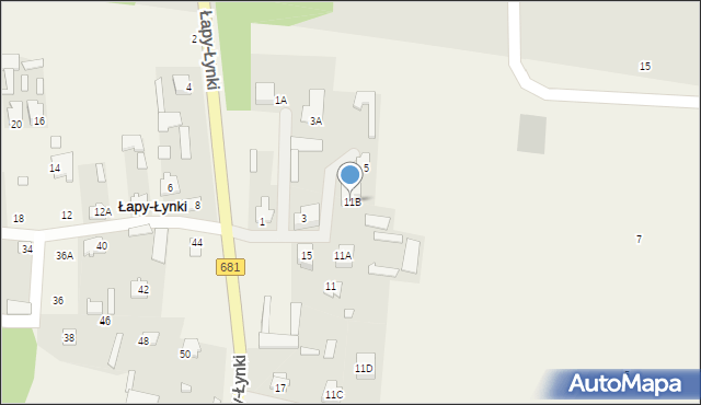 Łapy-Łynki, Łapy-Łynki, 11B, mapa Łapy-Łynki
