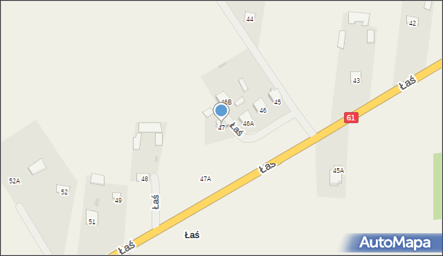 Łaś, Łaś, 47, mapa Łaś