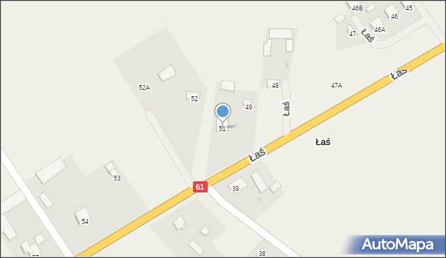 Łaś, Łaś, 51, mapa Łaś