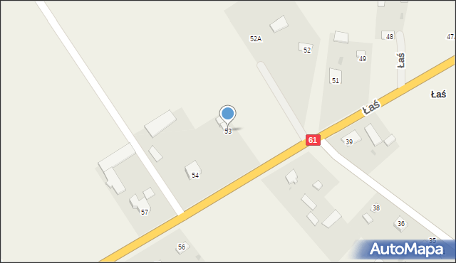 Łaś, Łaś, 53, mapa Łaś
