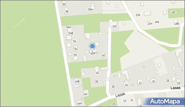 Lasek, Lasek, 42A, mapa Lasek