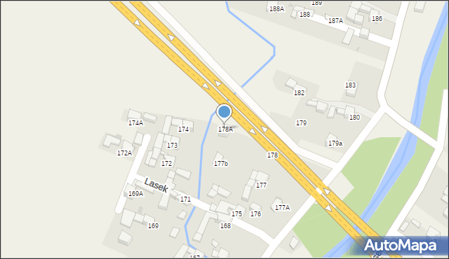 Lasek, Lasek, 178A, mapa Lasek
