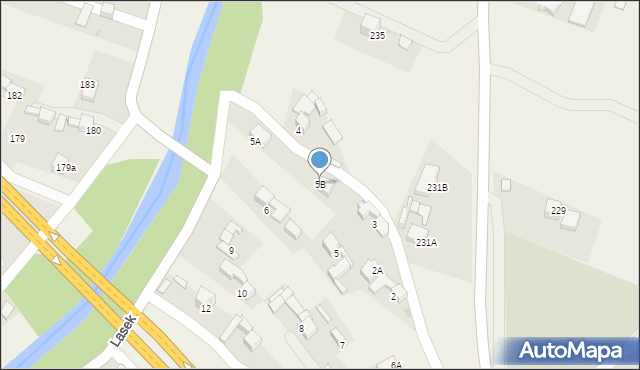 Lasek, Lasek, 5B, mapa Lasek