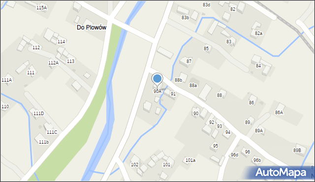 Lasek, Lasek, 90A, mapa Lasek