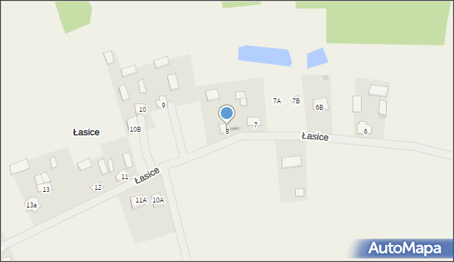 Łasice, Łasice, 8, mapa Łasice