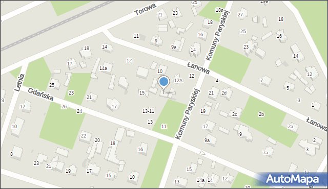 Łask, Łanowa, 6, mapa Łask